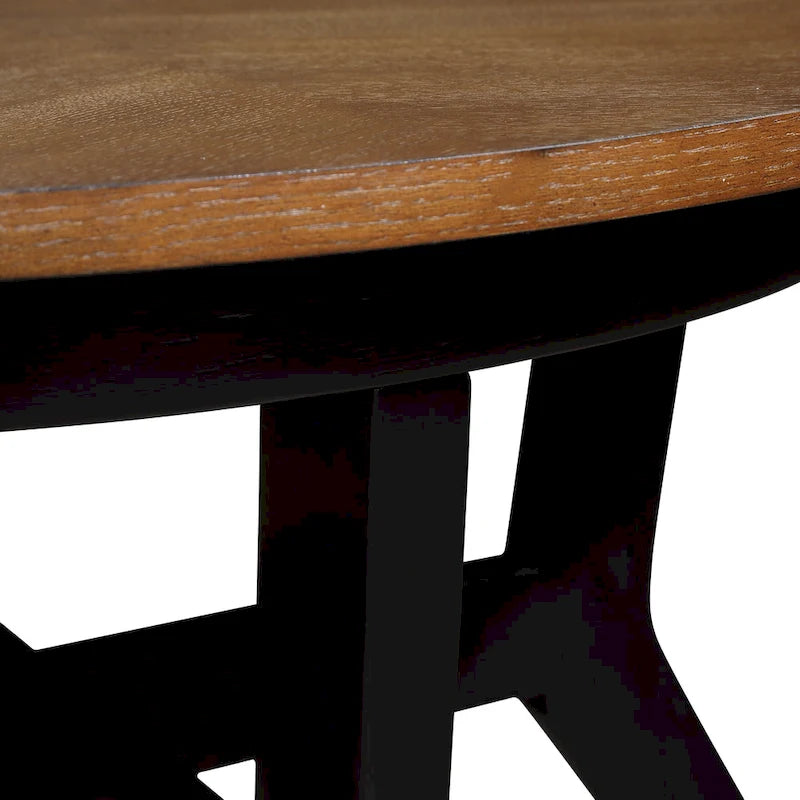 Tables basses rondes en bois de ferme du milieu du siècle
