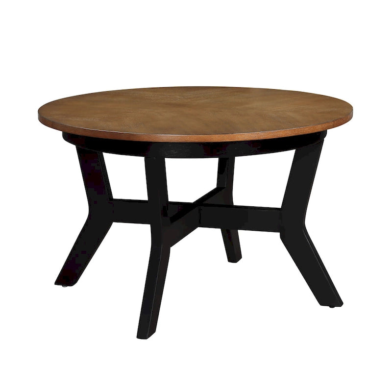 Tables basses rondes en bois de ferme du milieu du siècle