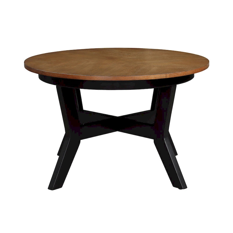 Tables basses rondes en bois de ferme du milieu du siècle