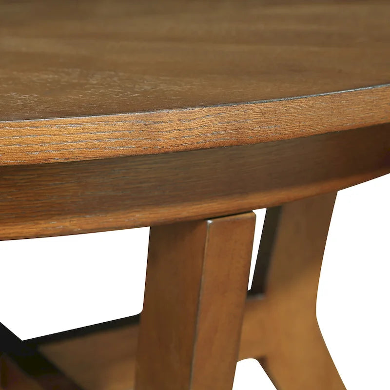 Tables basses rondes en bois de ferme du milieu du siècle