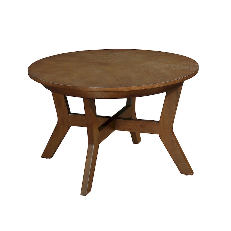 Tables basses rondes en bois de ferme du milieu du siècle