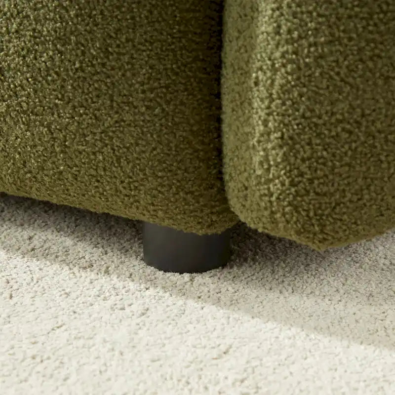 Canapé d'angle en tissu Teddy avec cadre en bois