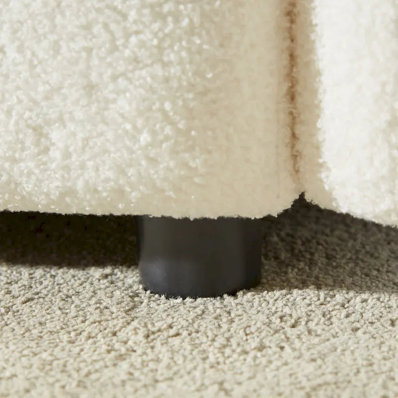 Canapé d'angle en tissu Teddy avec cadre en bois