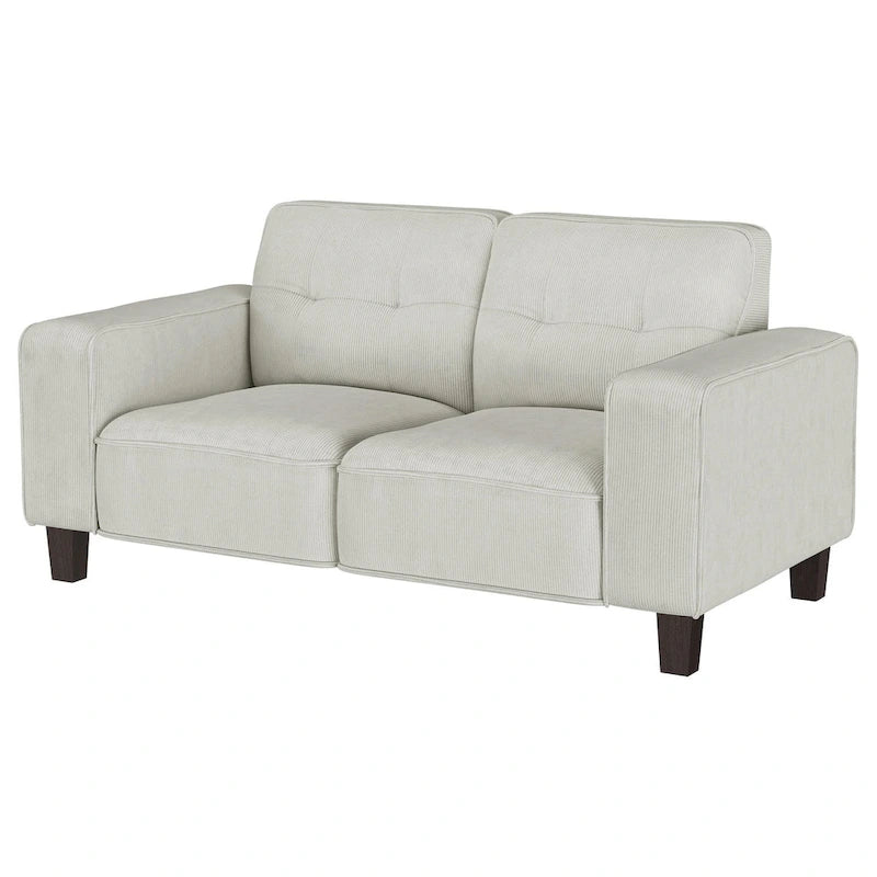 Causeuse en similicoton gris clair
