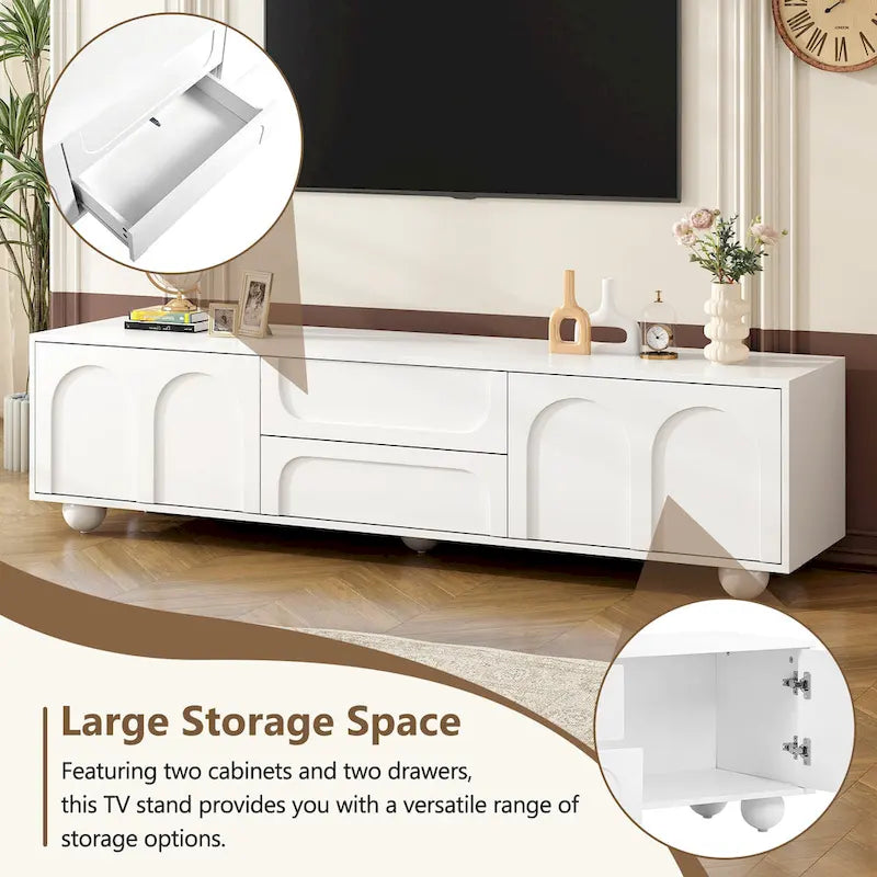 Meuble TV de rangement moderne pour salon ou chambre à coucher