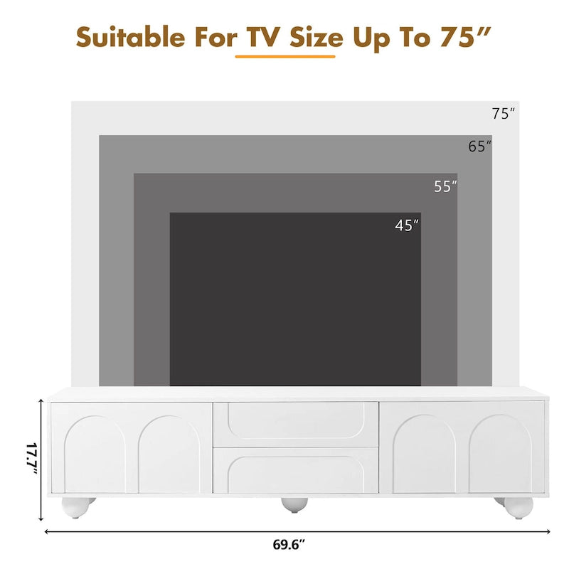 Meuble TV de rangement moderne pour salon ou chambre à coucher
