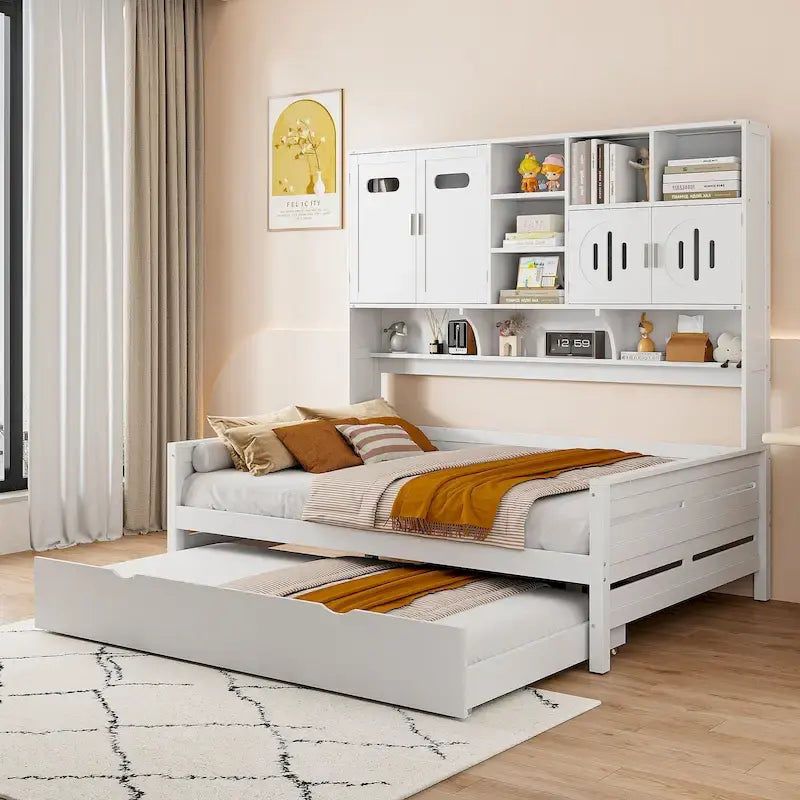 Lit de repos compact avec étagère pour chambre à coucher