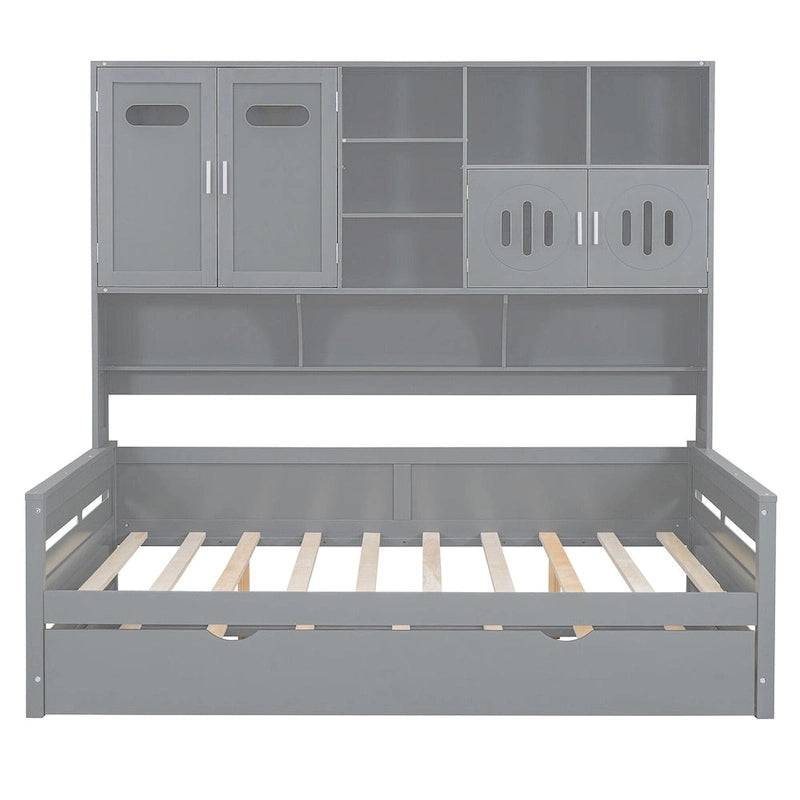 Lit de repos compact avec étagère pour chambre à coucher