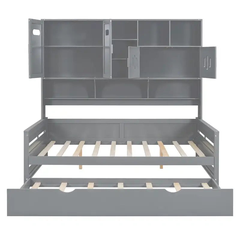 Lit de repos compact avec étagère pour chambre à coucher