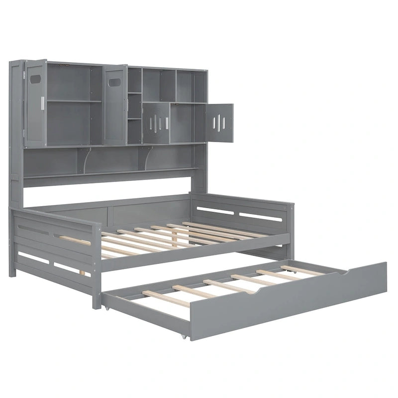 Lit de repos compact avec étagère pour chambre à coucher