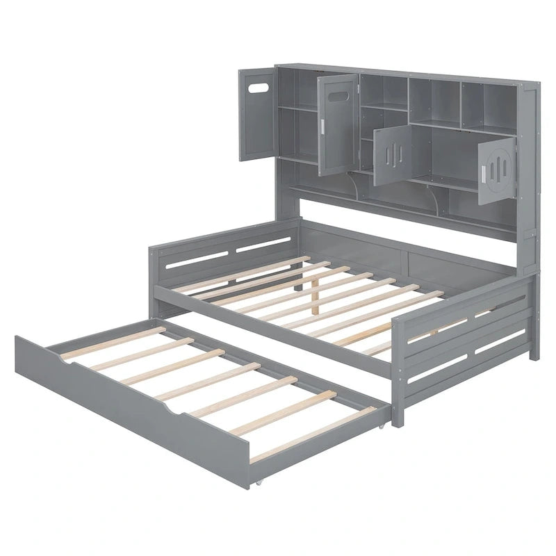 Lit de repos compact avec étagère pour chambre à coucher