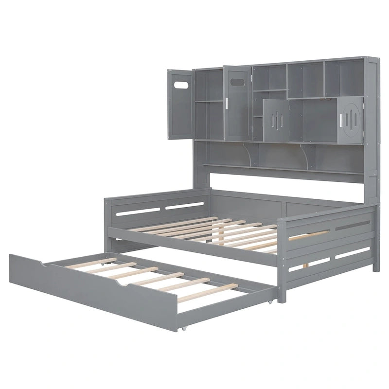 Lit de repos compact avec étagère pour chambre à coucher