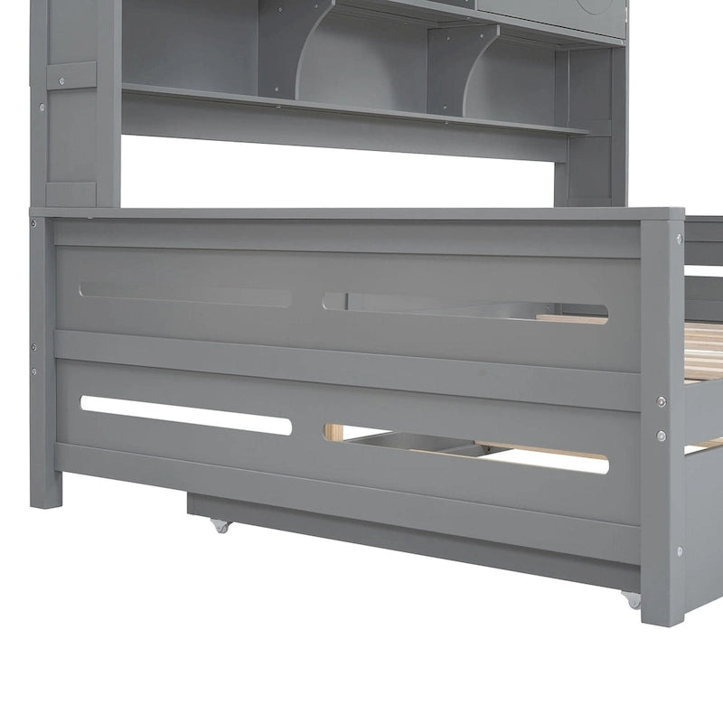 Lit de repos compact avec étagère pour chambre à coucher