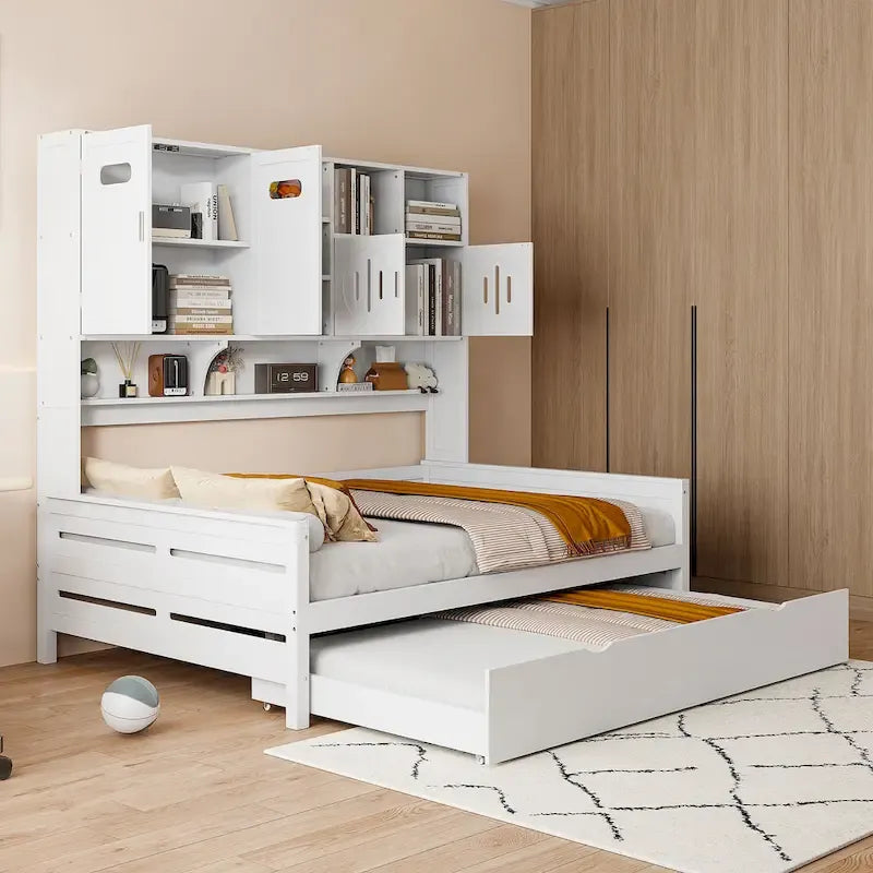 Lit de repos compact avec étagère pour chambre à coucher