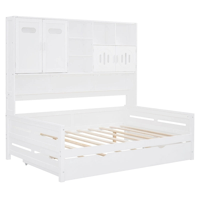 Lit de repos compact avec étagère pour chambre à coucher