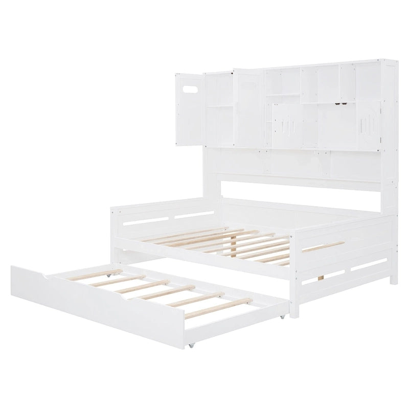 Lit de repos compact avec étagère pour chambre à coucher