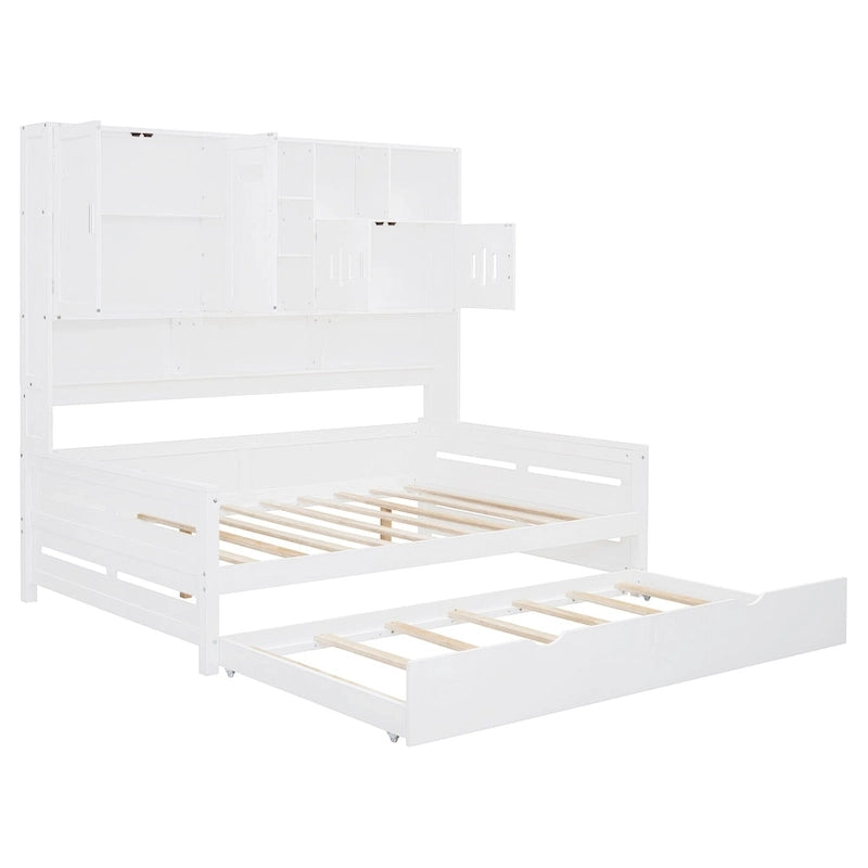 Lit de repos compact avec étagère pour chambre à coucher