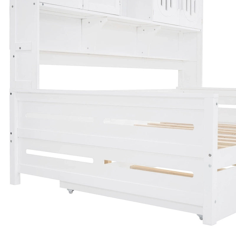 Lit de repos compact avec étagère pour chambre à coucher