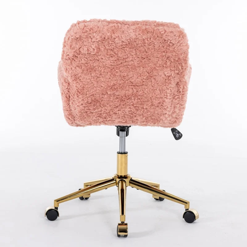 Chaise de bureau rembourrée et piètement en métal doré