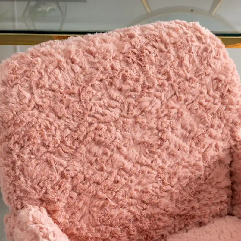 Chaise de bureau rembourrée et piètement en métal doré