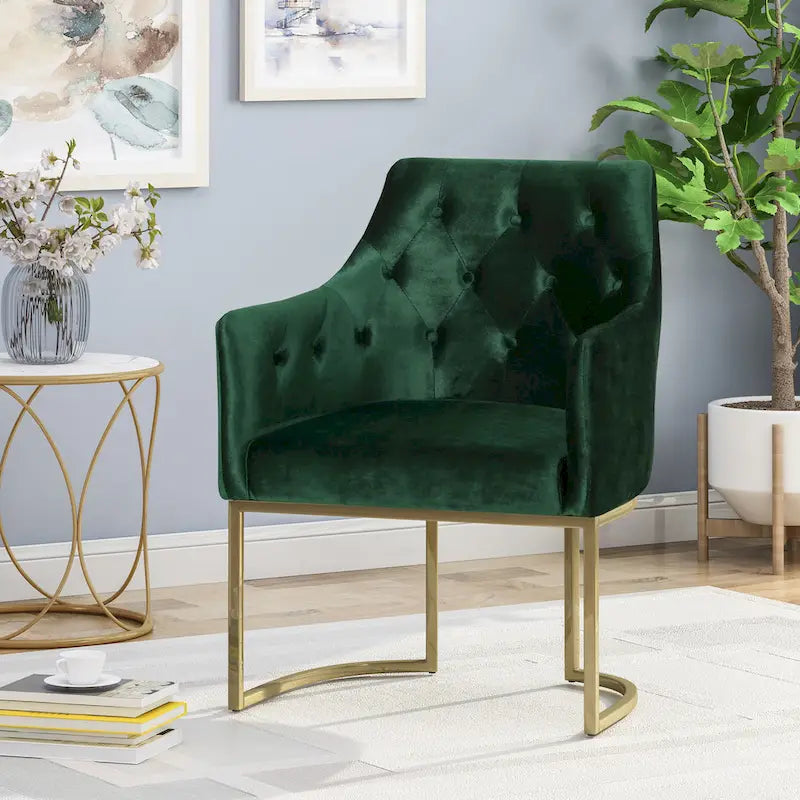 Fauteuil d'appoint capitonné moderne de style glamour