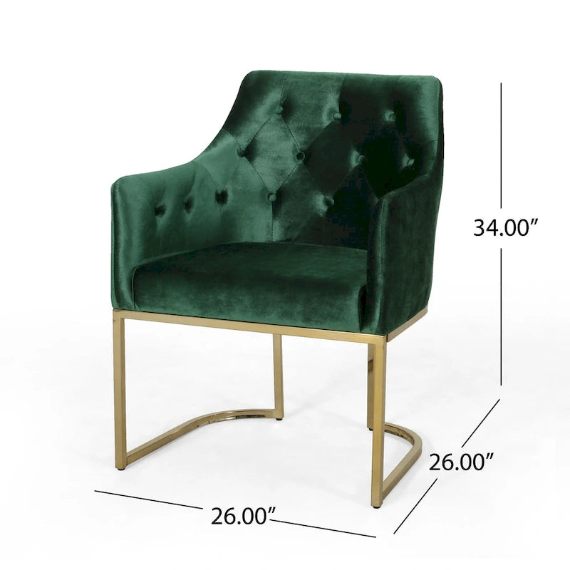 Fauteuil d'appoint capitonné moderne de style glamour