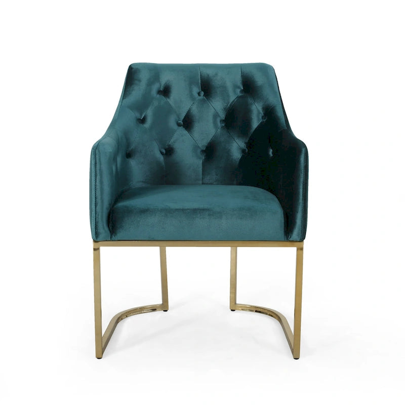 Fauteuil d'appoint capitonné moderne de style glamour