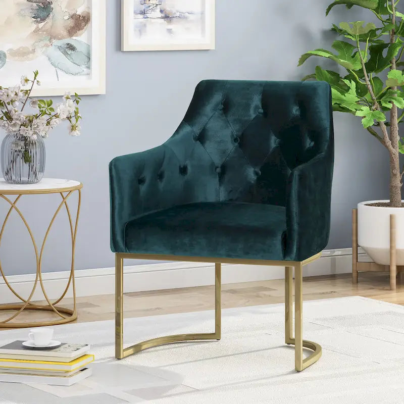 Fauteuil d'appoint capitonné moderne de style glamour