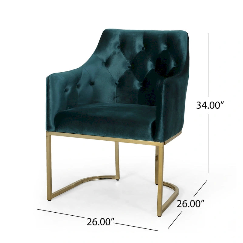 Fauteuil d'appoint capitonné moderne de style glamour