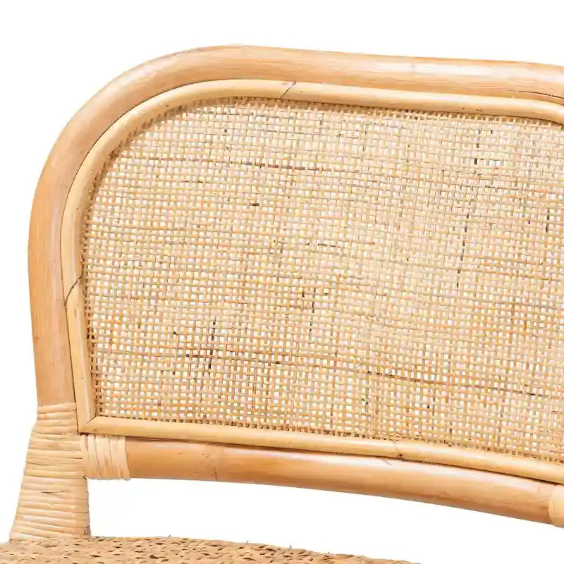 Tabouret en rotin naturel brun, style bohème moderne