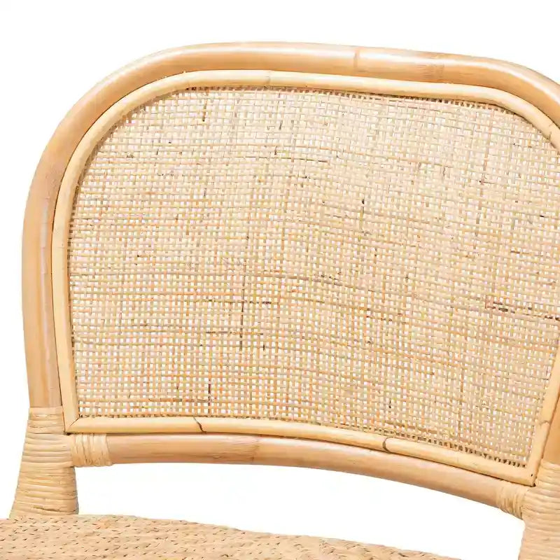 Tabouret en rotin naturel brun, style bohème moderne