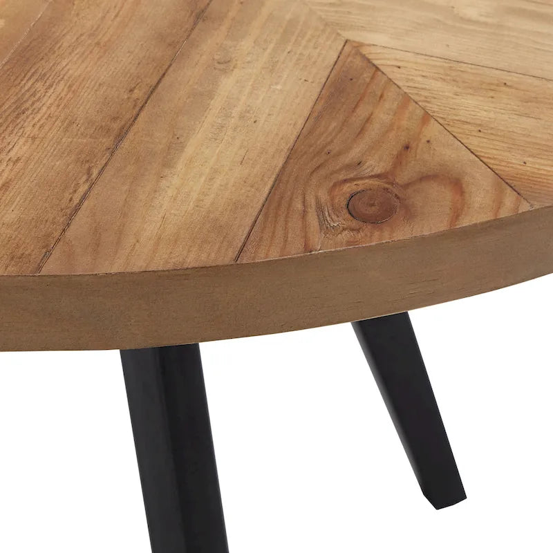 Table de salle à manger Saki Oak, plateau finition gris fer