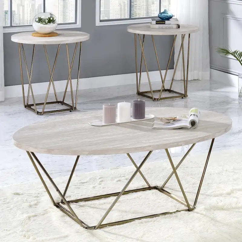Table d'appoint à plateau en marbre
