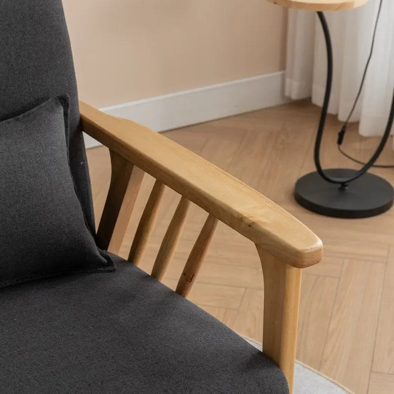Fauteuil d'appoint en bois massif rembourré en bouclé de style milieu de siècle