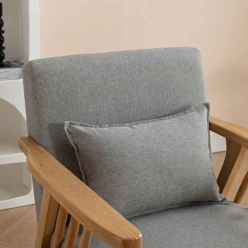Fauteuil d'appoint en bois massif rembourré en bouclé de style milieu de siècle