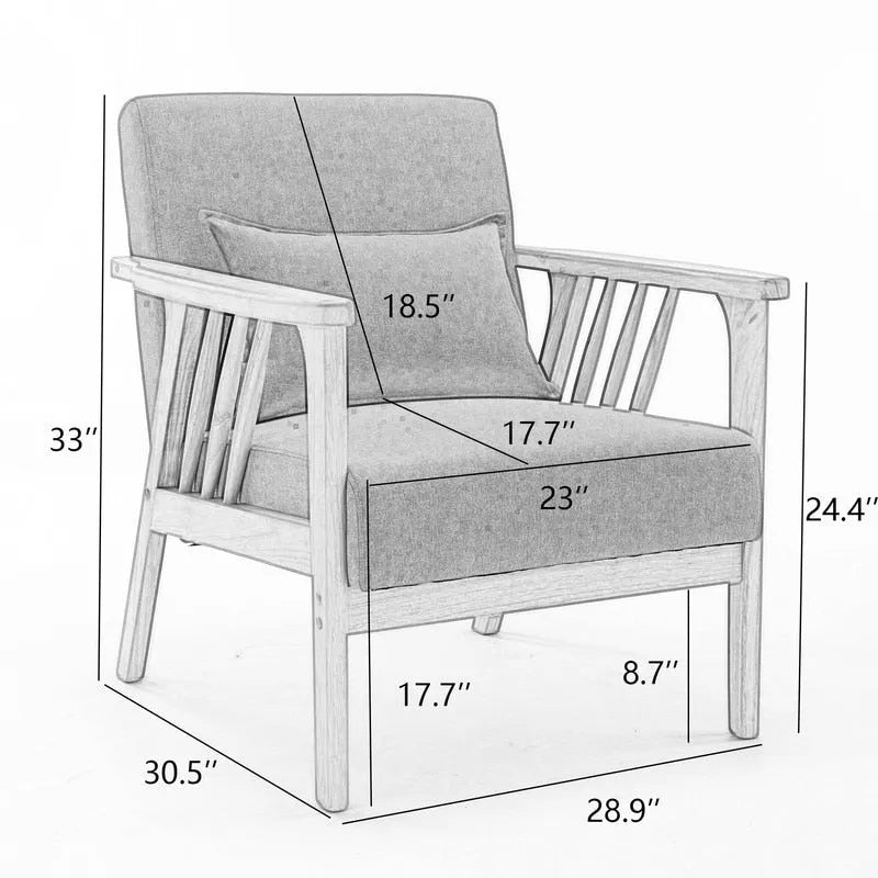 Fauteuil d'appoint en bois massif rembourré en bouclé de style milieu de siècle