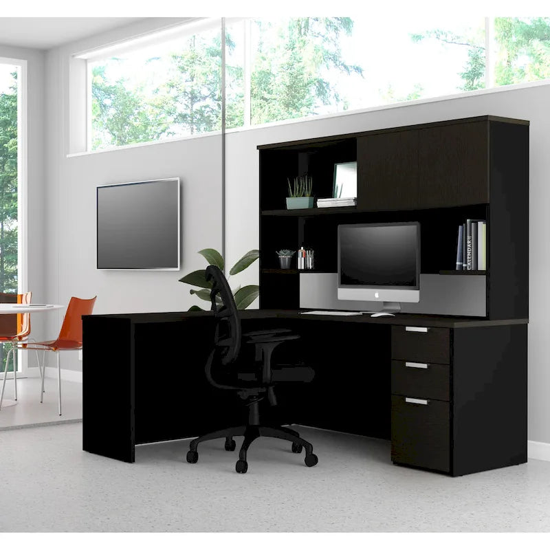 Bureau en L avec huche