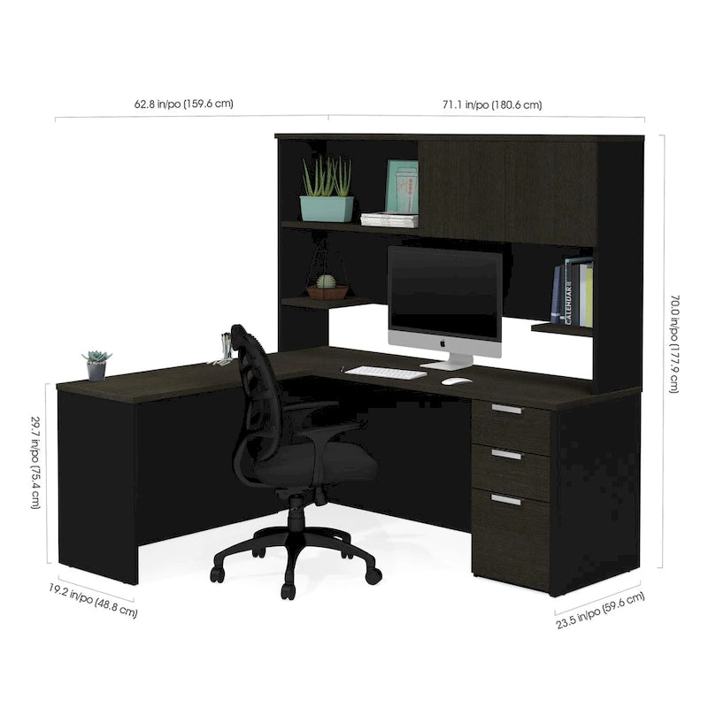 Bureau en L avec huche
