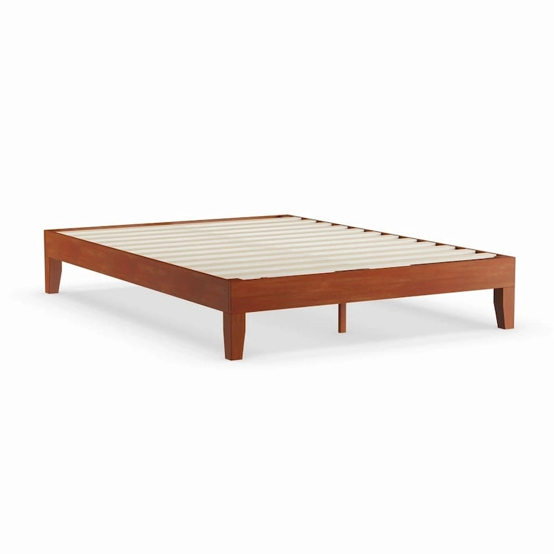 Lit plateforme double en bois