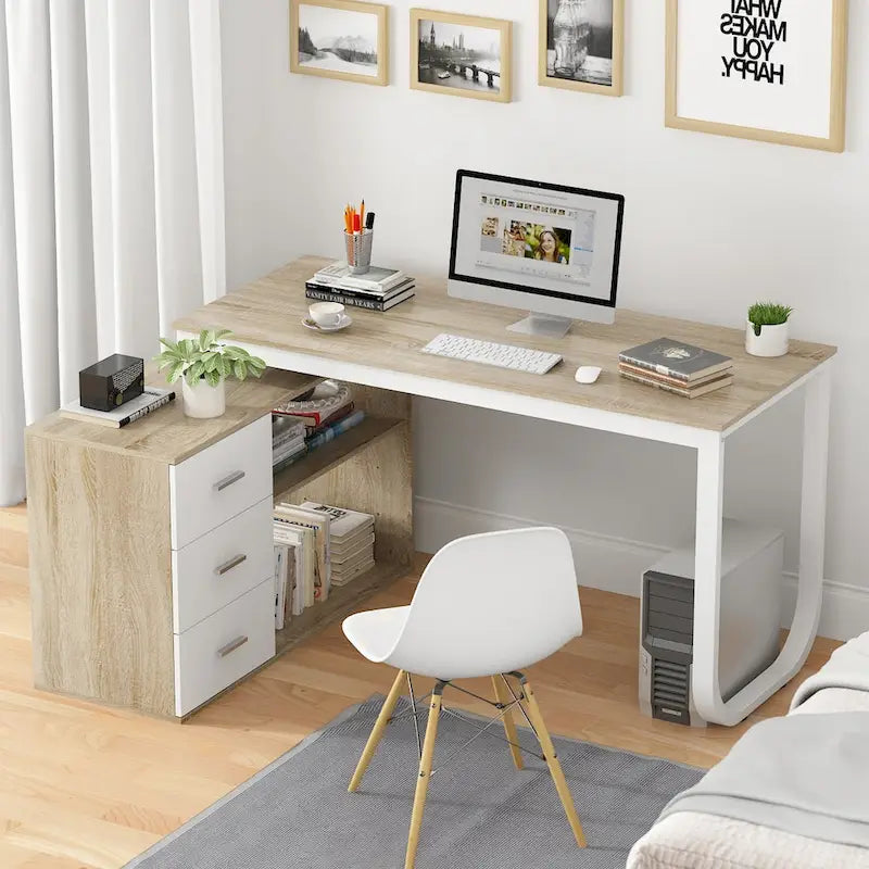 Bureau informatique en L de 55 pouces