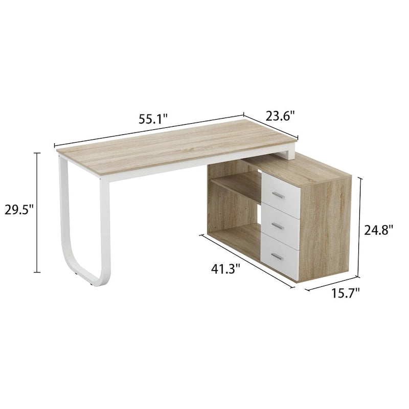 Bureau informatique en L de 55 pouces