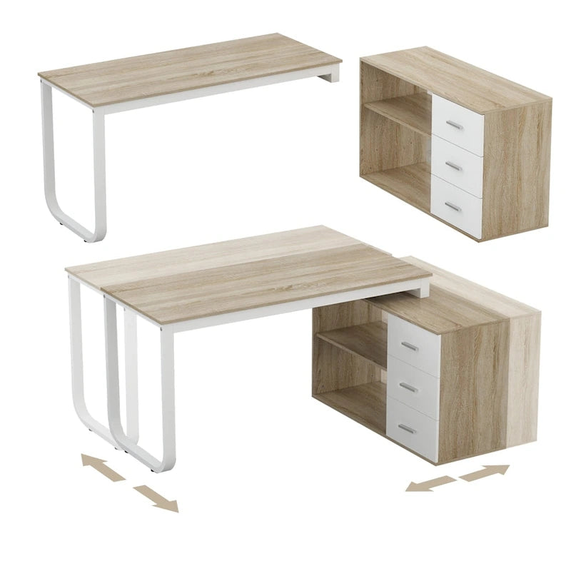 Bureau informatique en L de 55 pouces