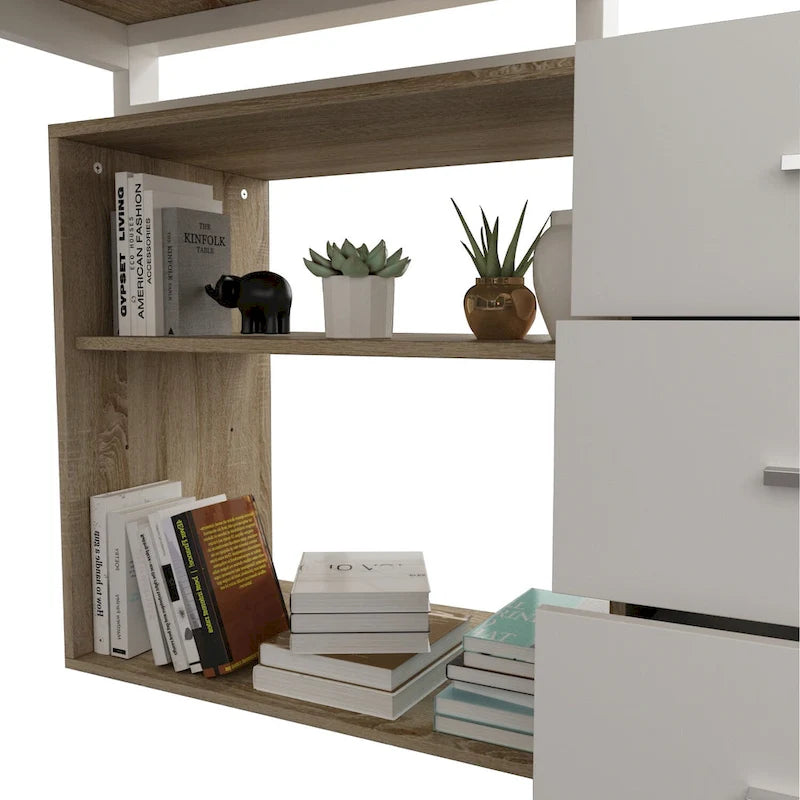 Bureau informatique en L de 55 pouces