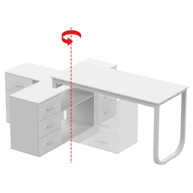 Bureau informatique en L de 55 pouces