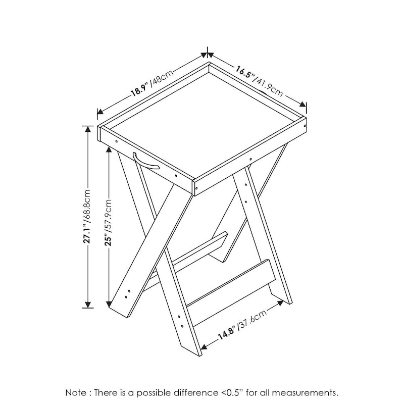Table d'appoint classique avec plateau amovible