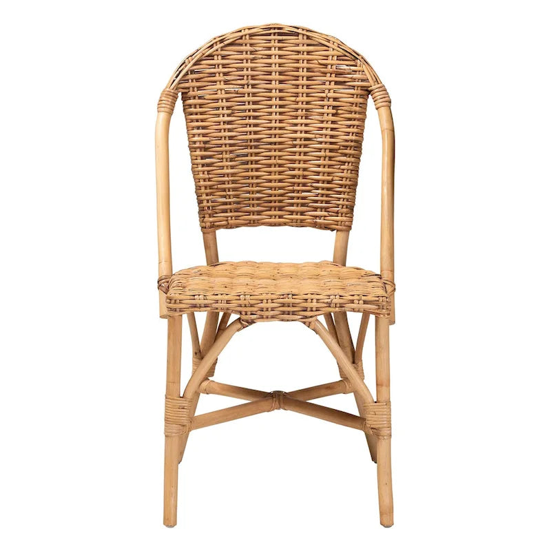 Chaise de salle à manger moderne en rotin naturel de style bohème
