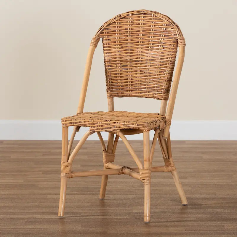 Chaise de salle à manger moderne en rotin naturel de style bohème