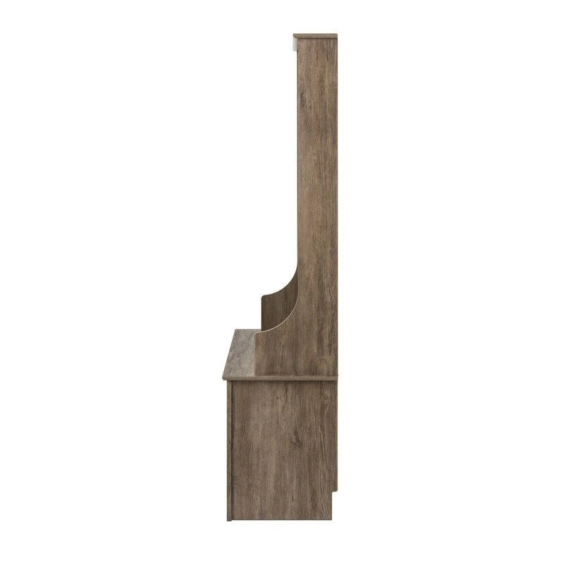 Meuble d'entrée gris avec banc à chaussures et patère
