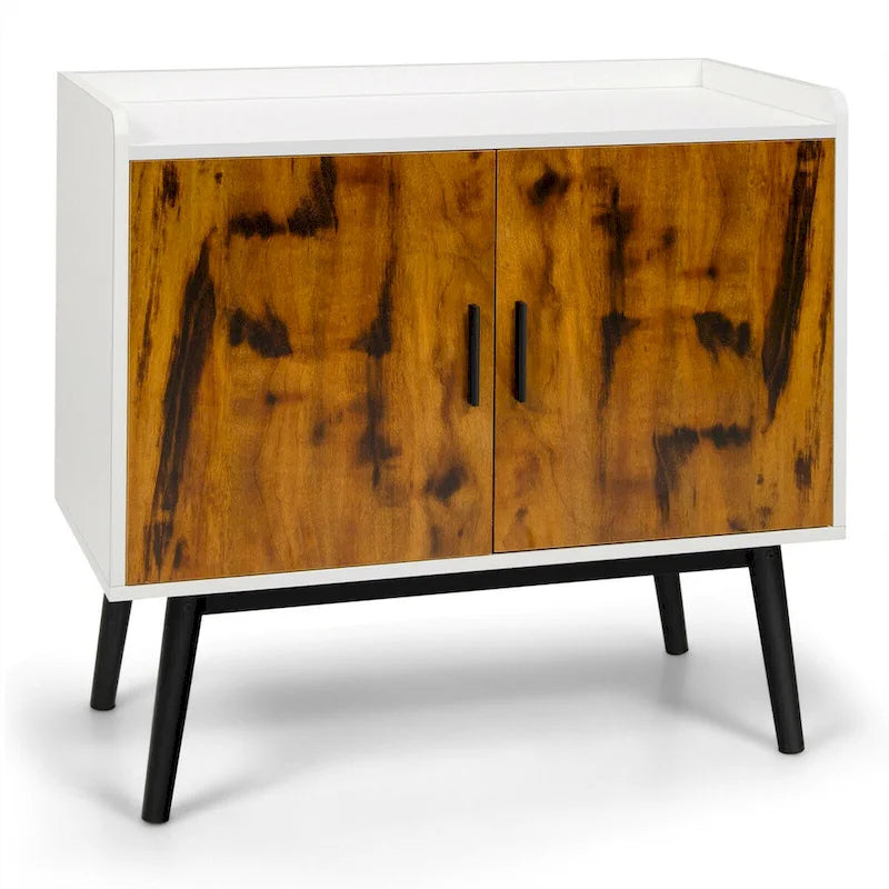 Bahut de rangement avec 2 portes et pieds en métal
