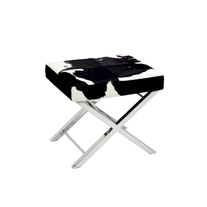 Chaise ottomane en acier inoxydable chromé